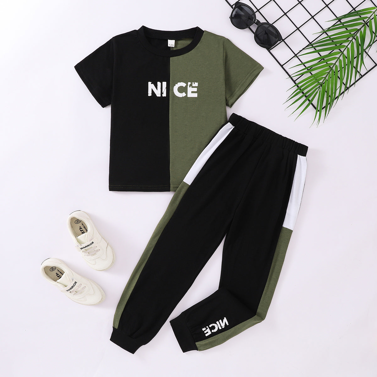 Boy's NICE Contrast Tee and Pants Set