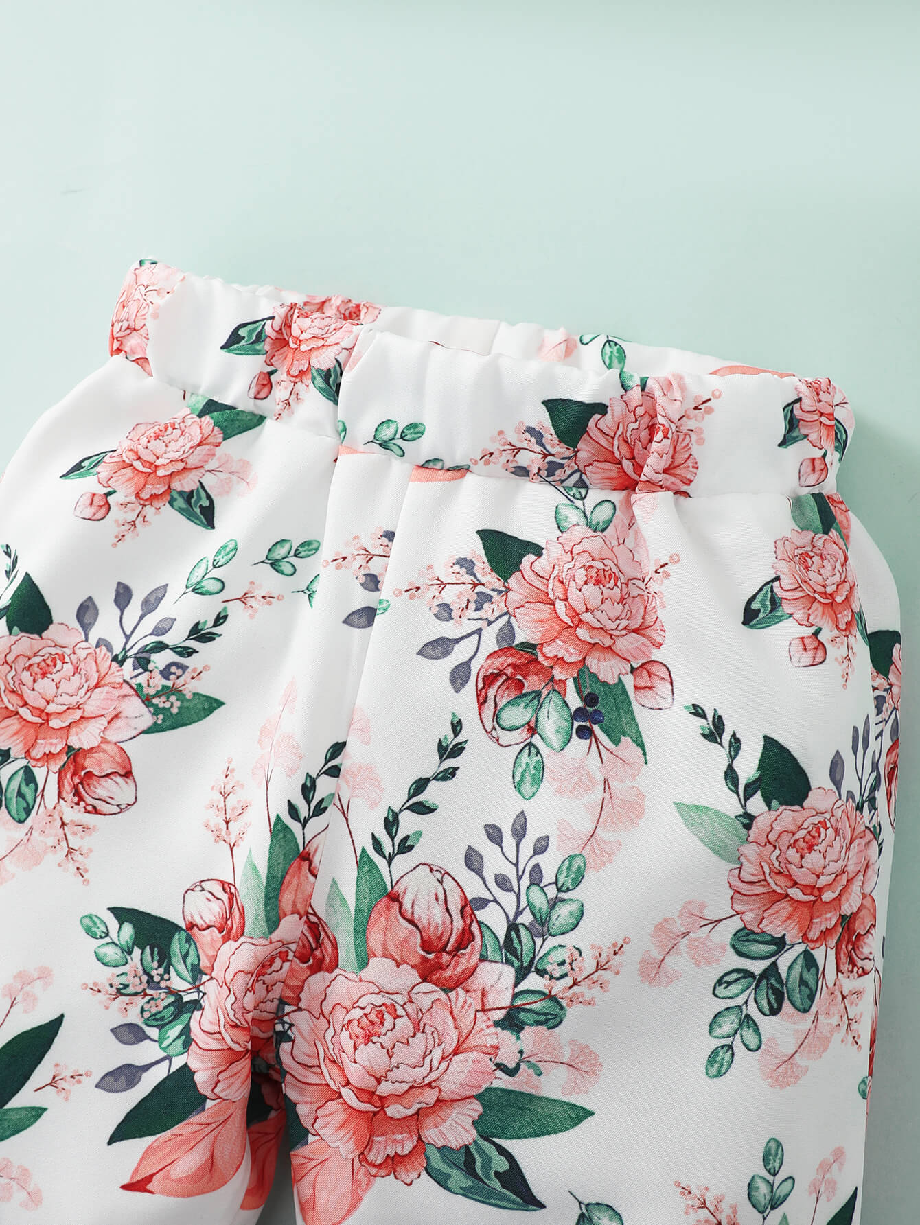Girls Infant/Toddler Bow Detail Cami and Floral Flare Pants Set