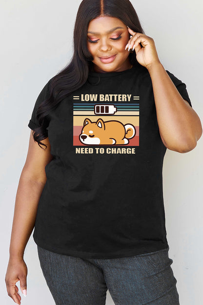 Women's LOW BATTERY NEED TO CHARGE Graphic T-Shirt