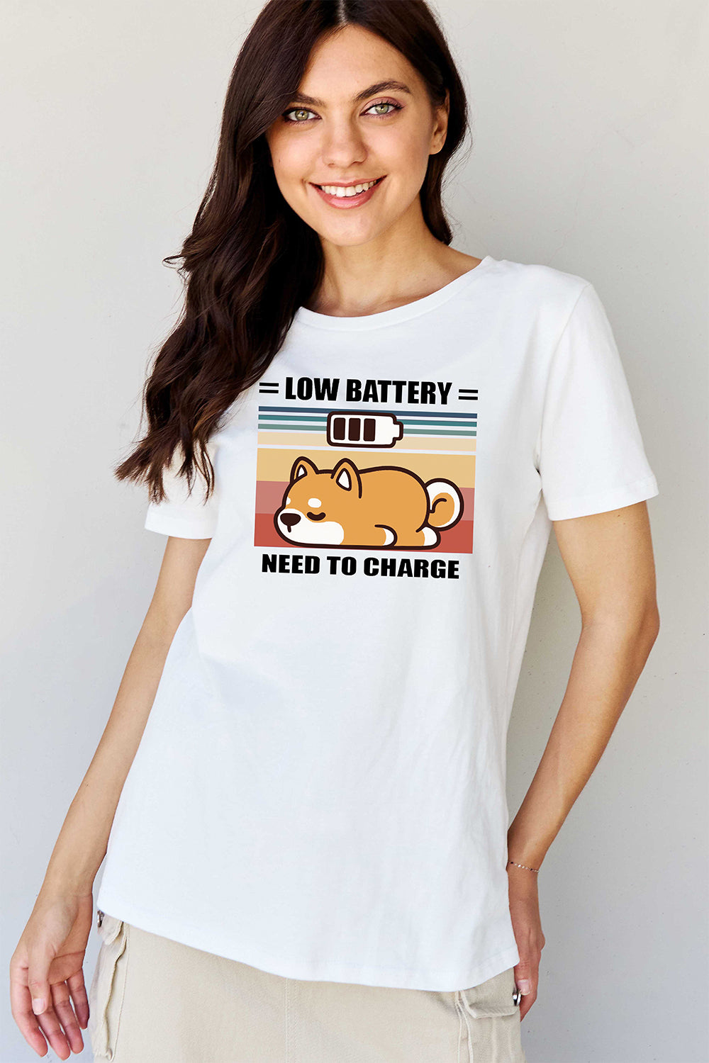 Women's LOW BATTERY NEED TO CHARGE Graphic T-Shirt