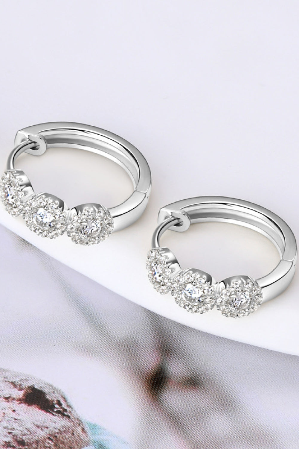 Moissanite 925 Sterling Silver Hoop Earrings