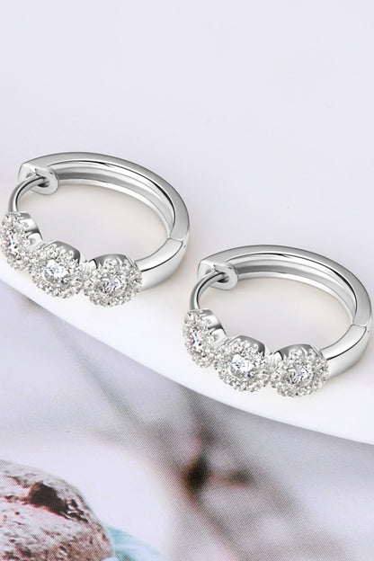 Moissanite 925 Sterling Silver Hoop Earrings