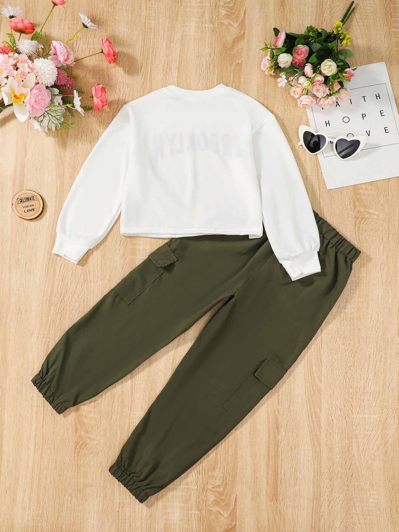 Girl's BROOKLYN Graphic Sweatshirt and Joggers Set