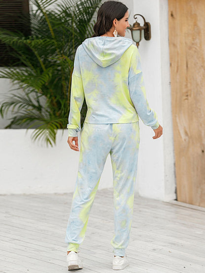 Women's Tie-Dye Hoodie and Pants Set