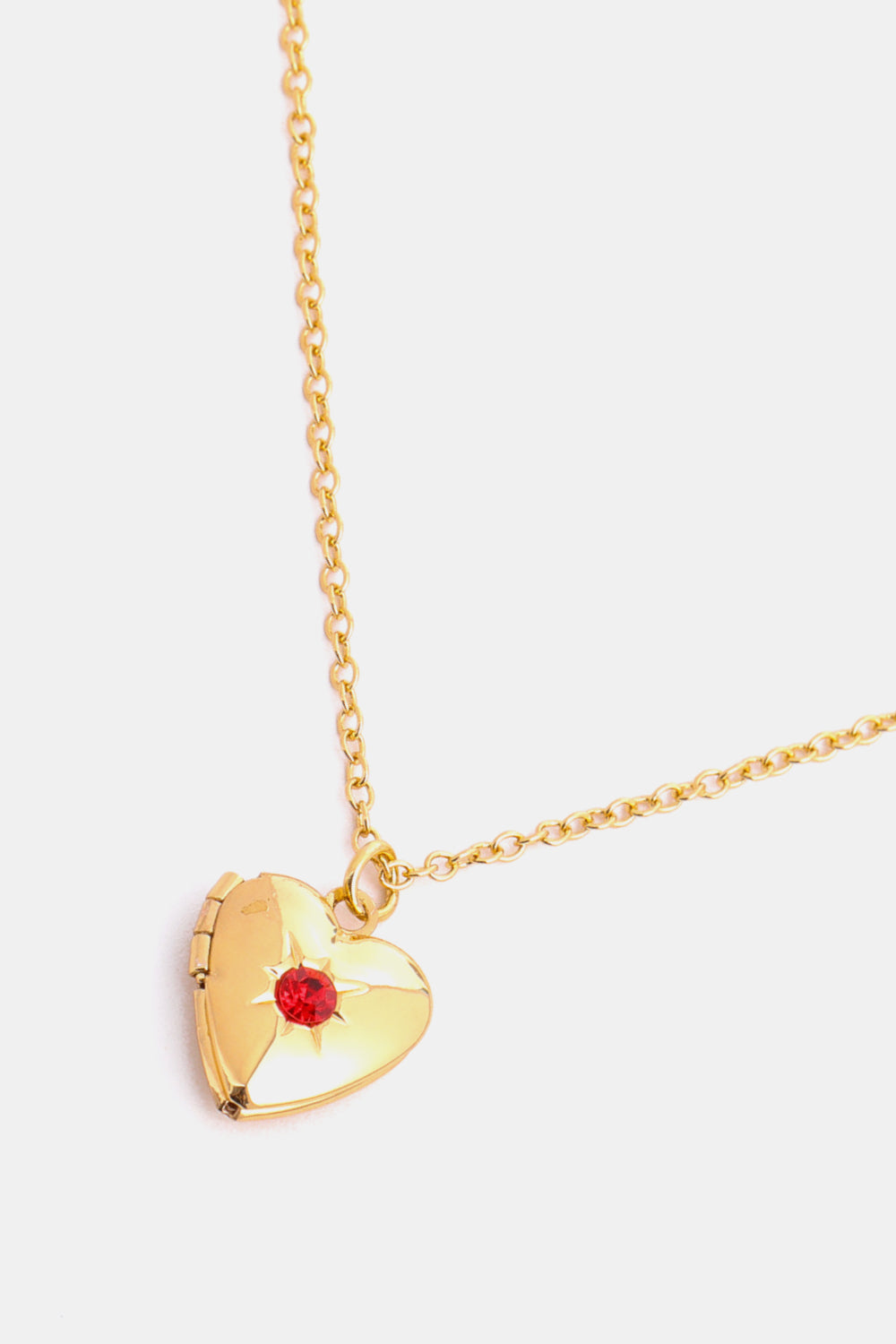 14K Gold-Plated Birthstone Heart Necklace