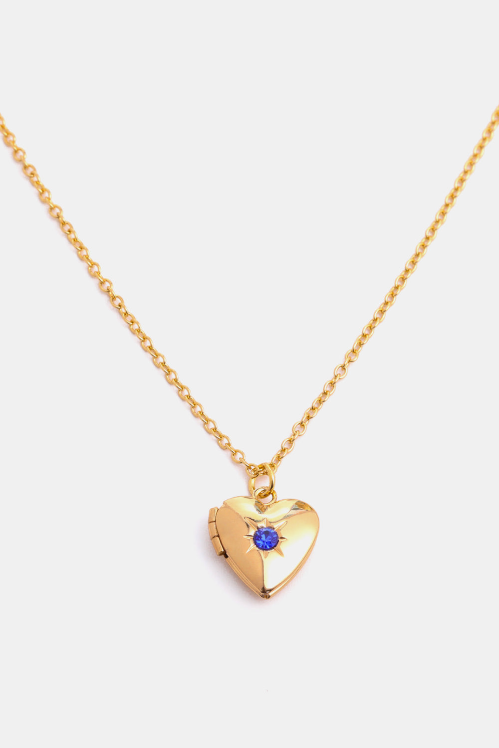 14K Gold-Plated Birthstone Heart Necklace