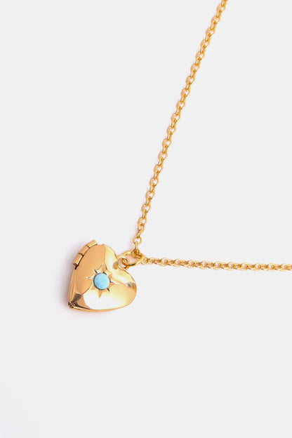 14K Gold-Plated Birthstone Heart Necklace