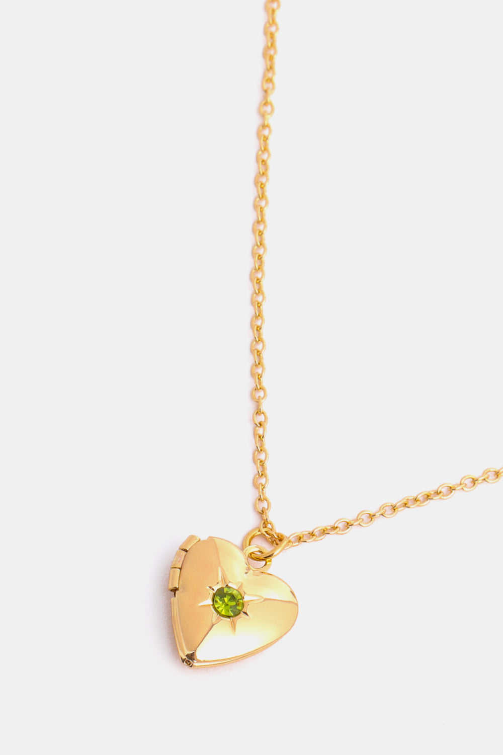 14K Gold-Plated Birthstone Heart Necklace