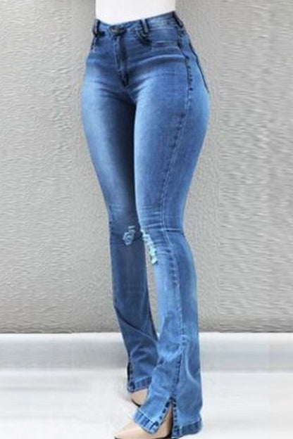 Women's Button Fly Slit Jeans