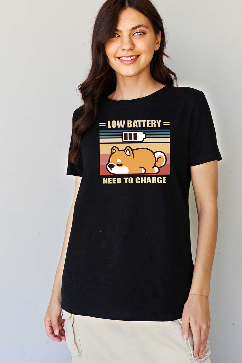 Women's LOW BATTERY NEED TO CHARGE Graphic T-Shirt