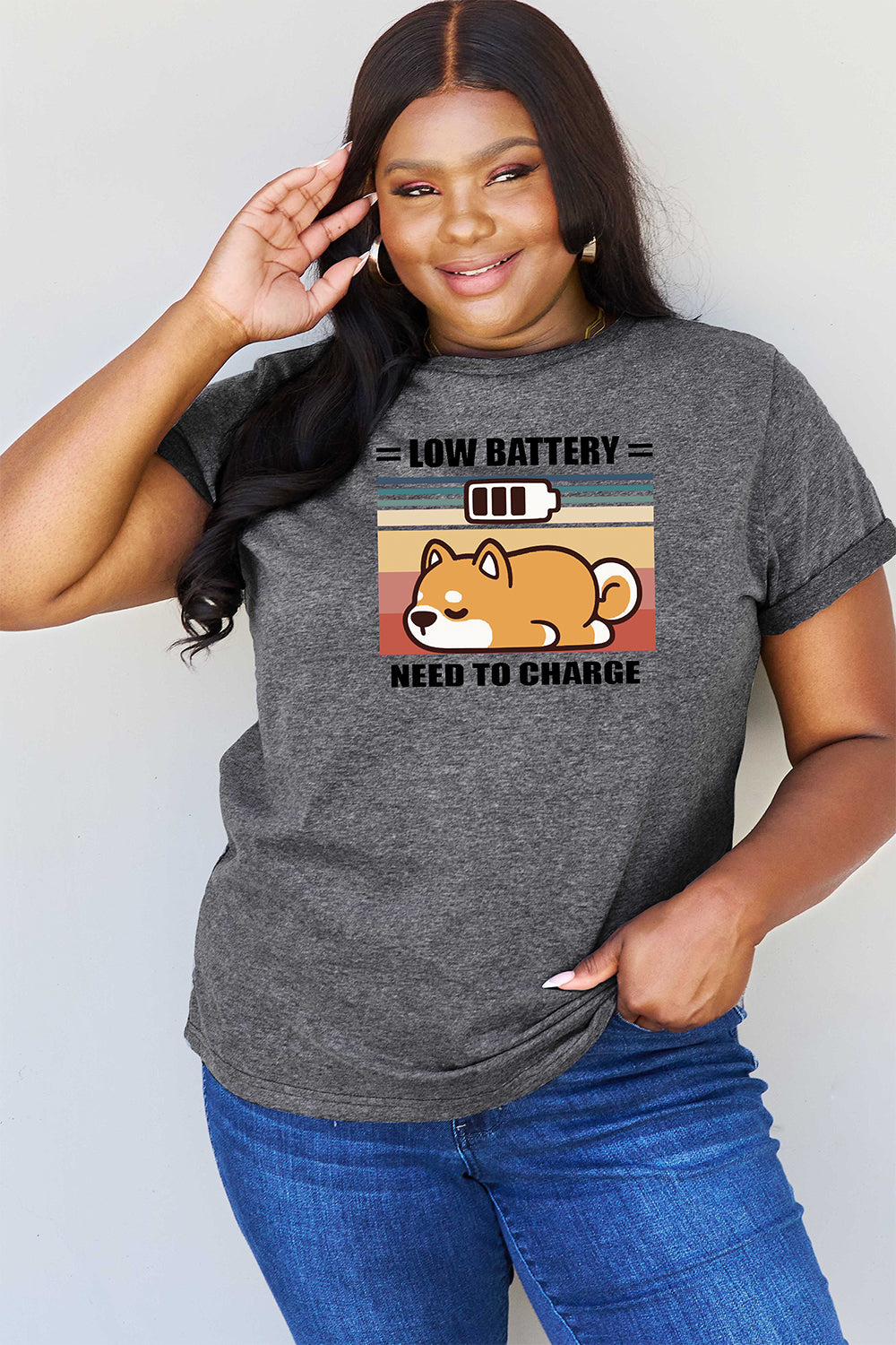 Women's LOW BATTERY NEED TO CHARGE Graphic T-Shirt