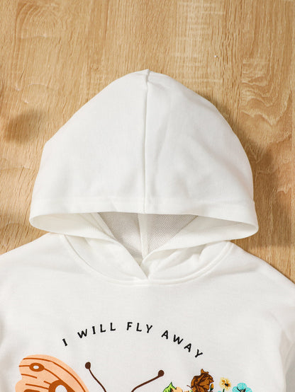 Girl's I WILL FLY AWAY Graphic Hoodie and Joggers Set