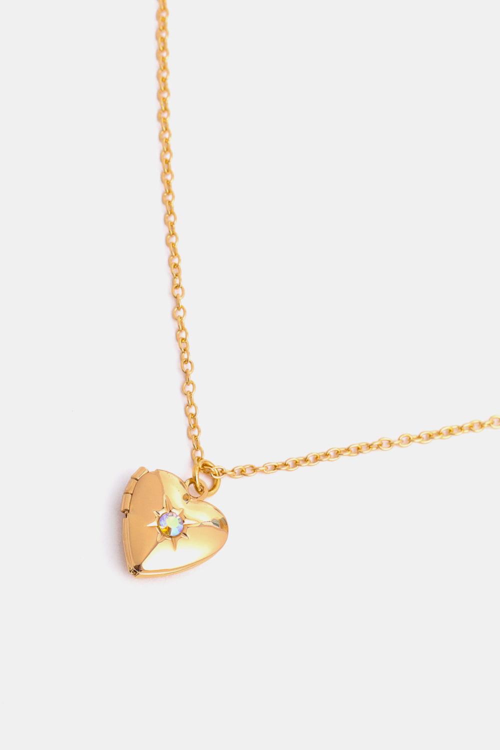 14K Gold-Plated Birthstone Heart Necklace