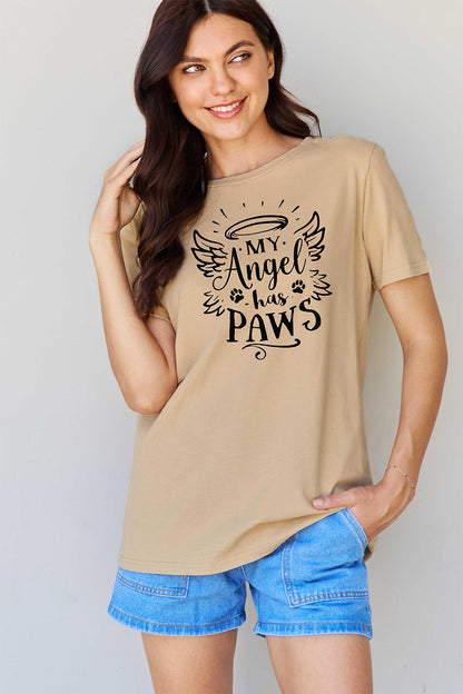 Women's MY ANGEL HAS PAWS Graphic T-Shirt