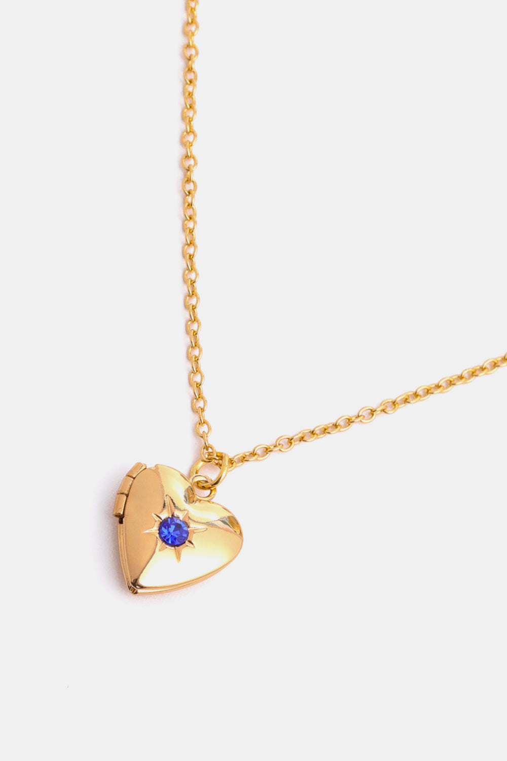 14K Gold-Plated Birthstone Heart Necklace