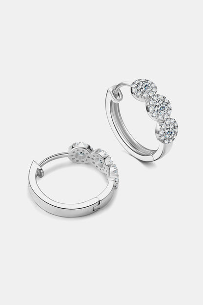 Moissanite 925 Sterling Silver Hoop Earrings