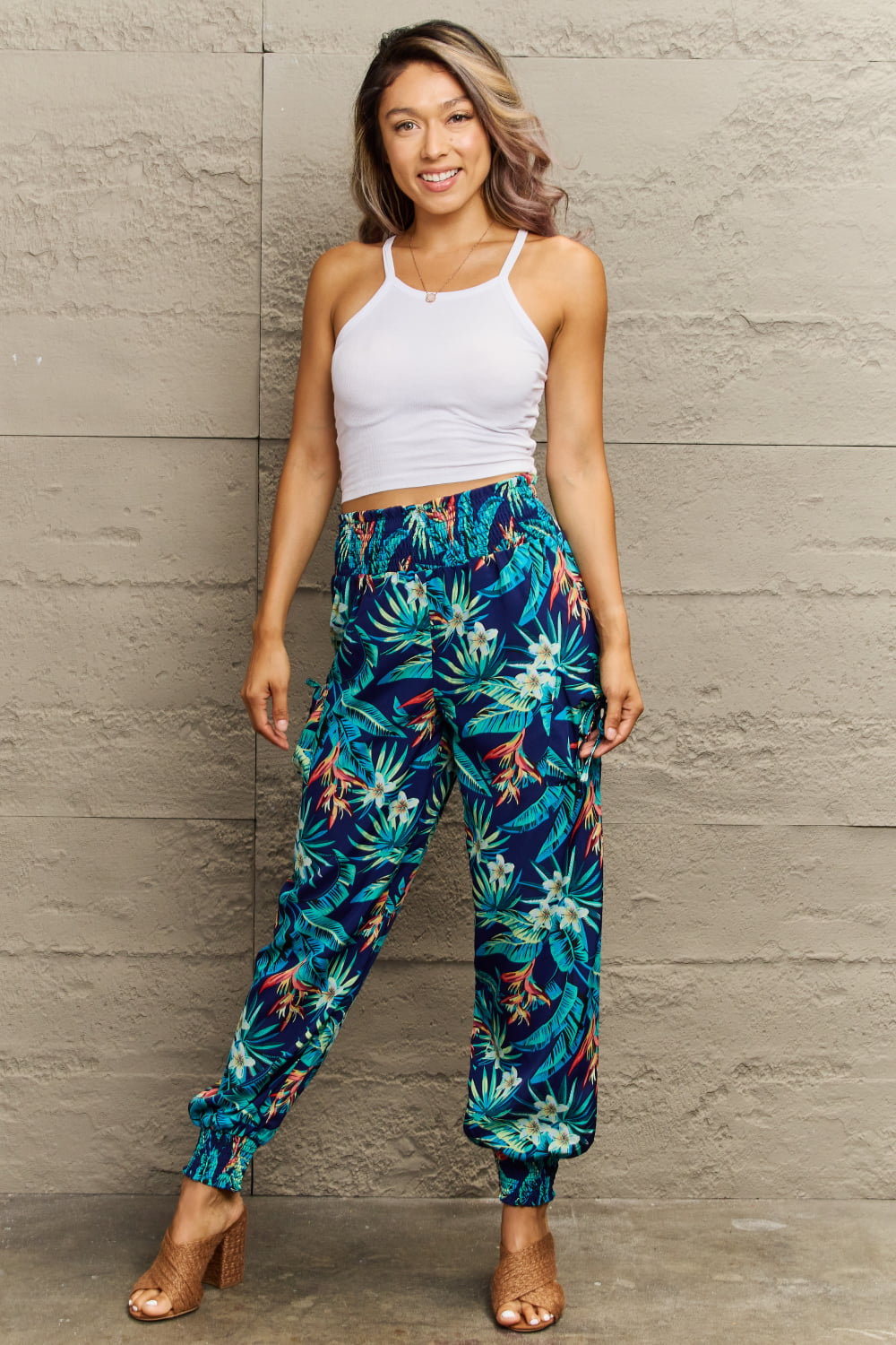 Women's Plant Print Joggers