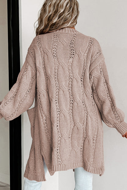 Women's Cable-Knit Dropped Shoulder Cardigan