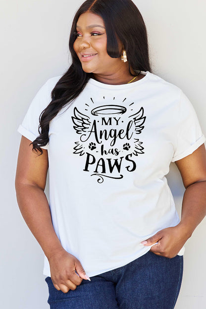 Women's MY ANGEL HAS PAWS Graphic T-Shirt