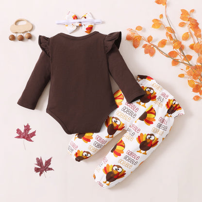 Girl's Infant/Toddler MY 1ST THANKSGIVING Graphic Bodysuit and Pants Set