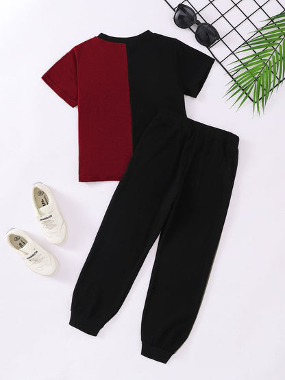 Boy's NICE Contrast Tee and Pants Set