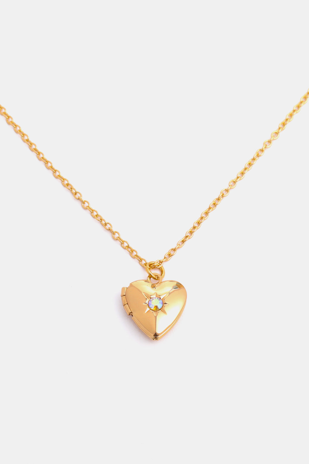 14K Gold-Plated Birthstone Heart Necklace