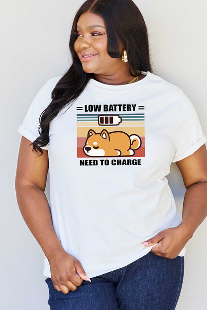 Women's LOW BATTERY NEED TO CHARGE Graphic T-Shirt