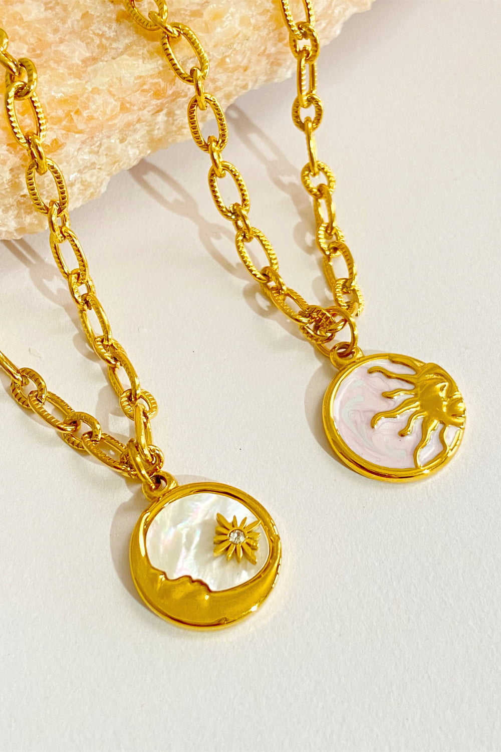 18K Gold-Plated Sun/Moon Necklace