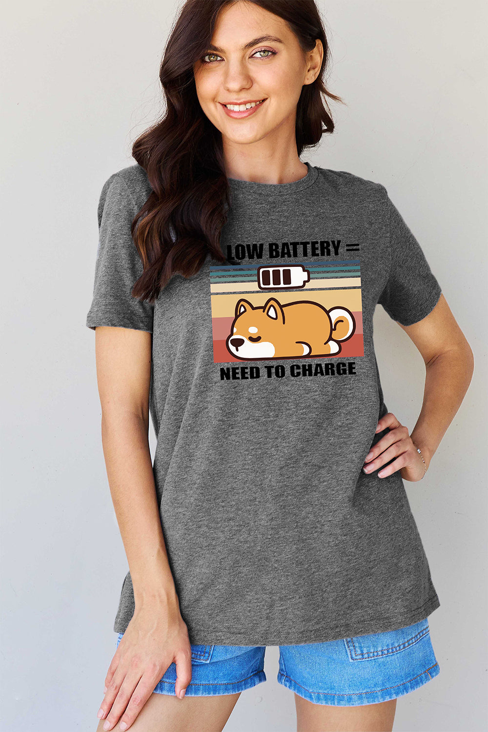 Women's LOW BATTERY NEED TO CHARGE Graphic T-Shirt