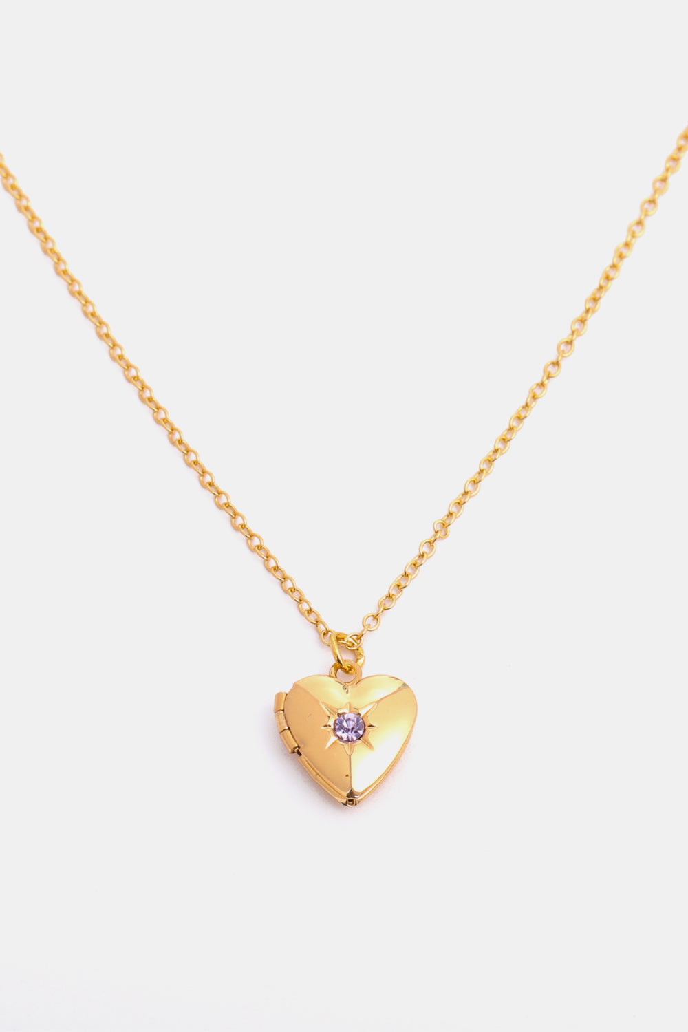 14K Gold-Plated Birthstone Heart Necklace