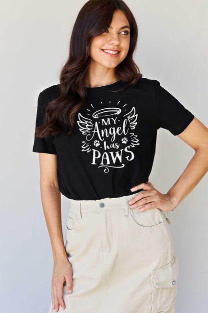 Women's MY ANGEL HAS PAWS Graphic T-Shirt