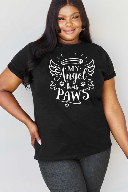 Women's MY ANGEL HAS PAWS Graphic T-Shirt