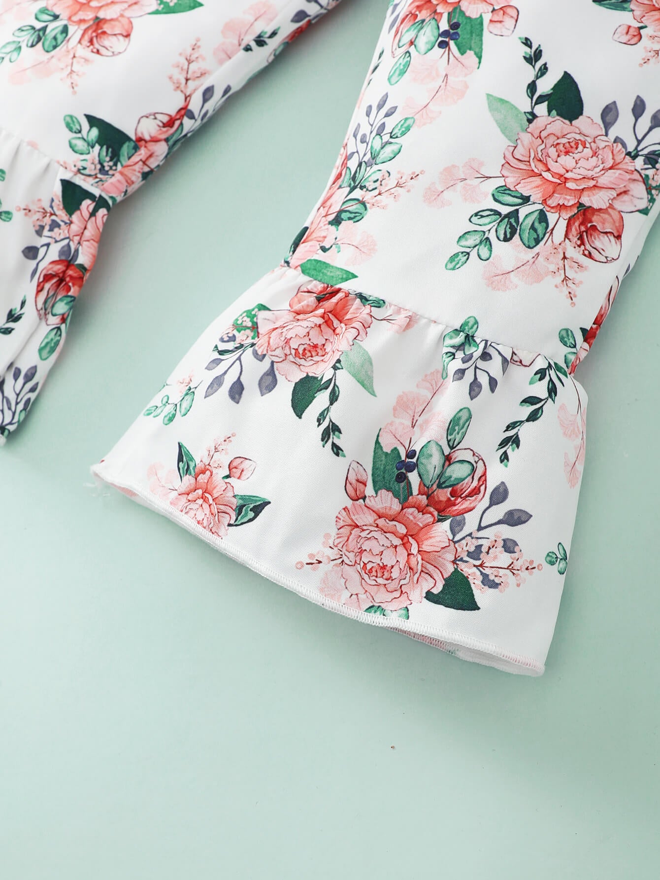 Girls Infant/Toddler Bow Detail Cami and Floral Flare Pants Set