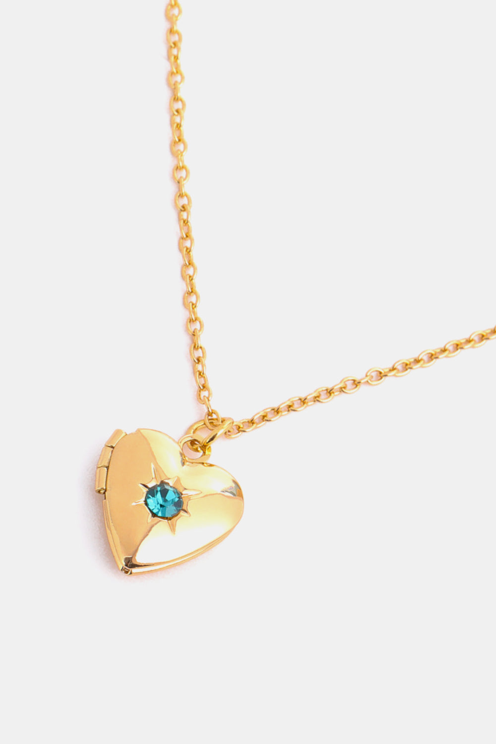 14K Gold-Plated Birthstone Heart Necklace