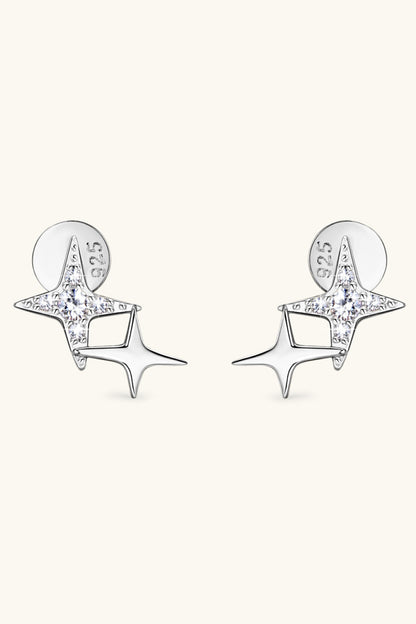 Moissanite 925 Sterling Silver Star Earrings