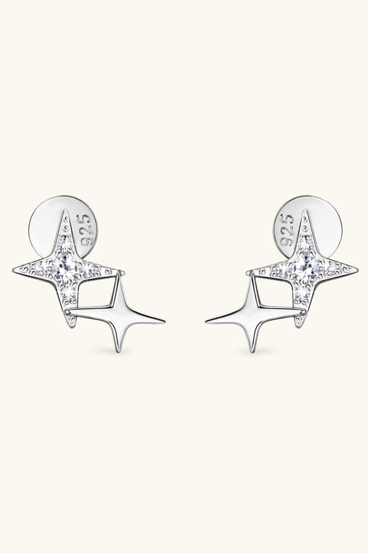 Moissanite 925 Sterling Silver Star Earrings