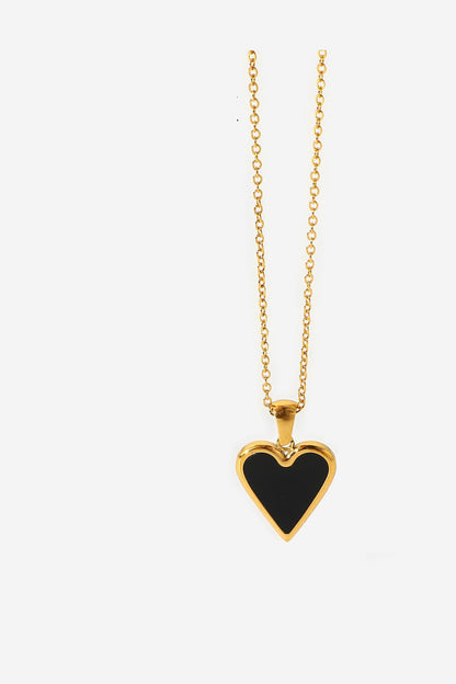 Bordered Heart Chain Necklace