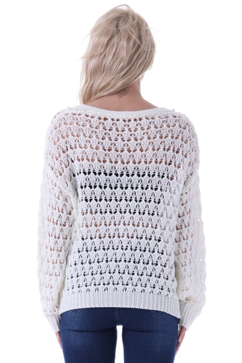 Women's Openwork Long Sleeve Cardigan