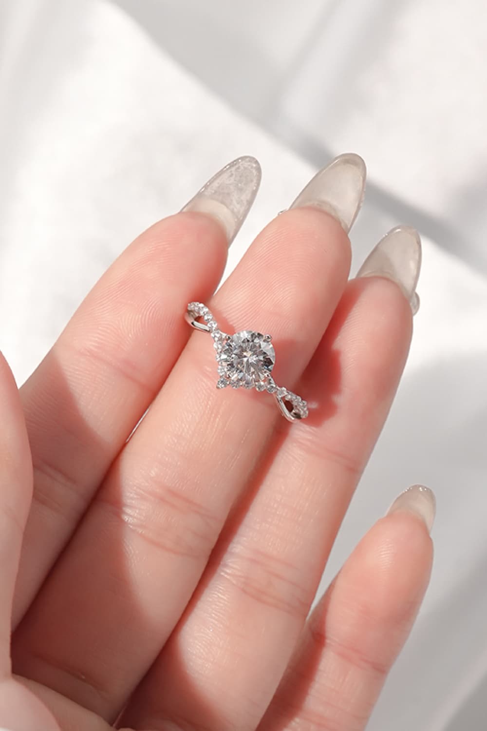 1 Carat Moissanite 925 Sterling Silver Zircon Ring