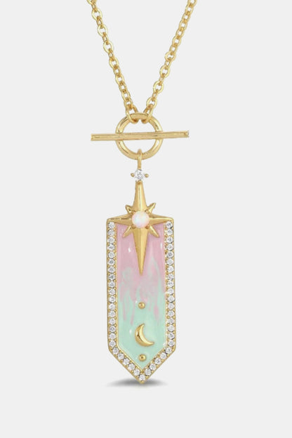 14K Gold-Plated Star and Moon Gradient Necklace