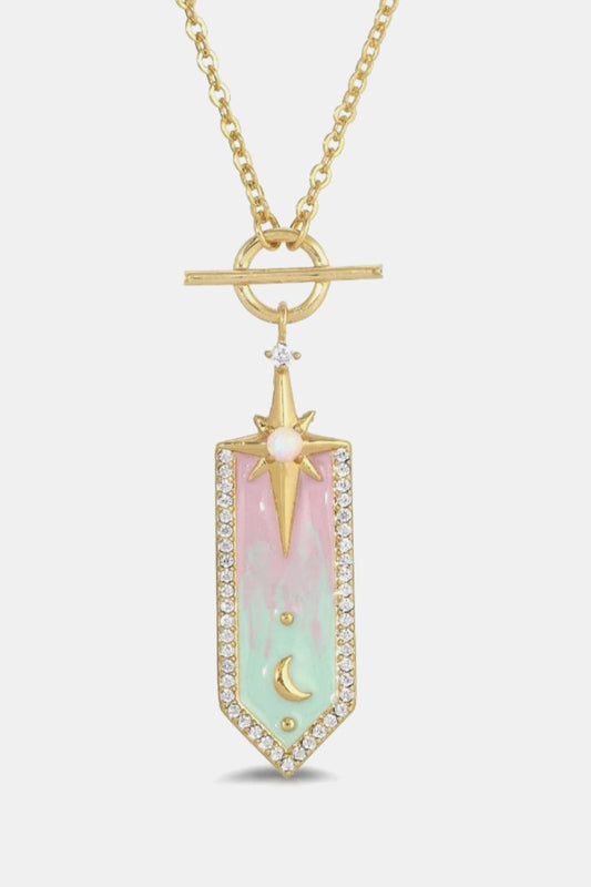 14K Gold-Plated Star and Moon Gradient Necklace