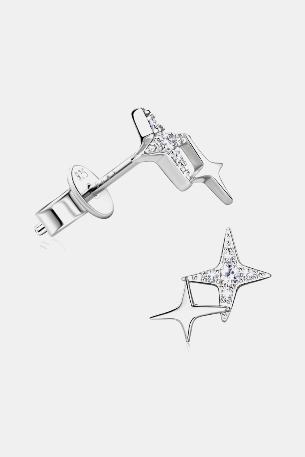 Moissanite 925 Sterling Silver Star Earrings