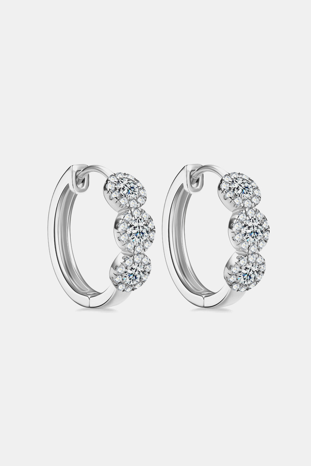 Moissanite 925 Sterling Silver Hoop Earrings