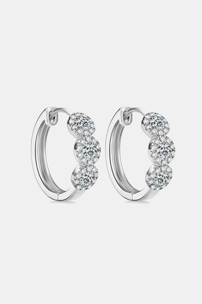 Moissanite 925 Sterling Silver Hoop Earrings