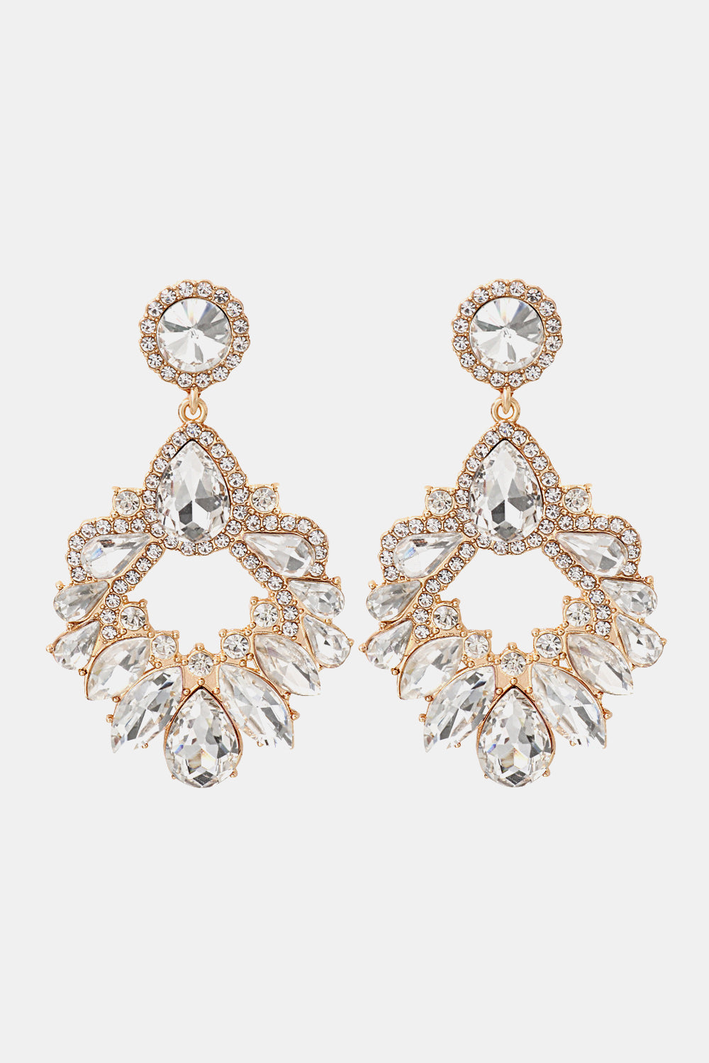 Glass Stone Dangle Earrings
