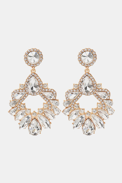 Glass Stone Dangle Earrings