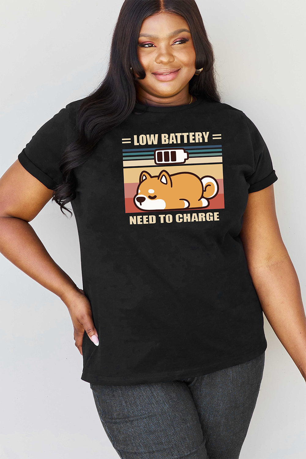 Women's LOW BATTERY NEED TO CHARGE Graphic T-Shirt