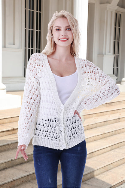 Women's Openwork Long Sleeve Cardigan