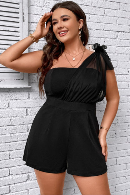 Women's Plus Size One-Shoulder Romper