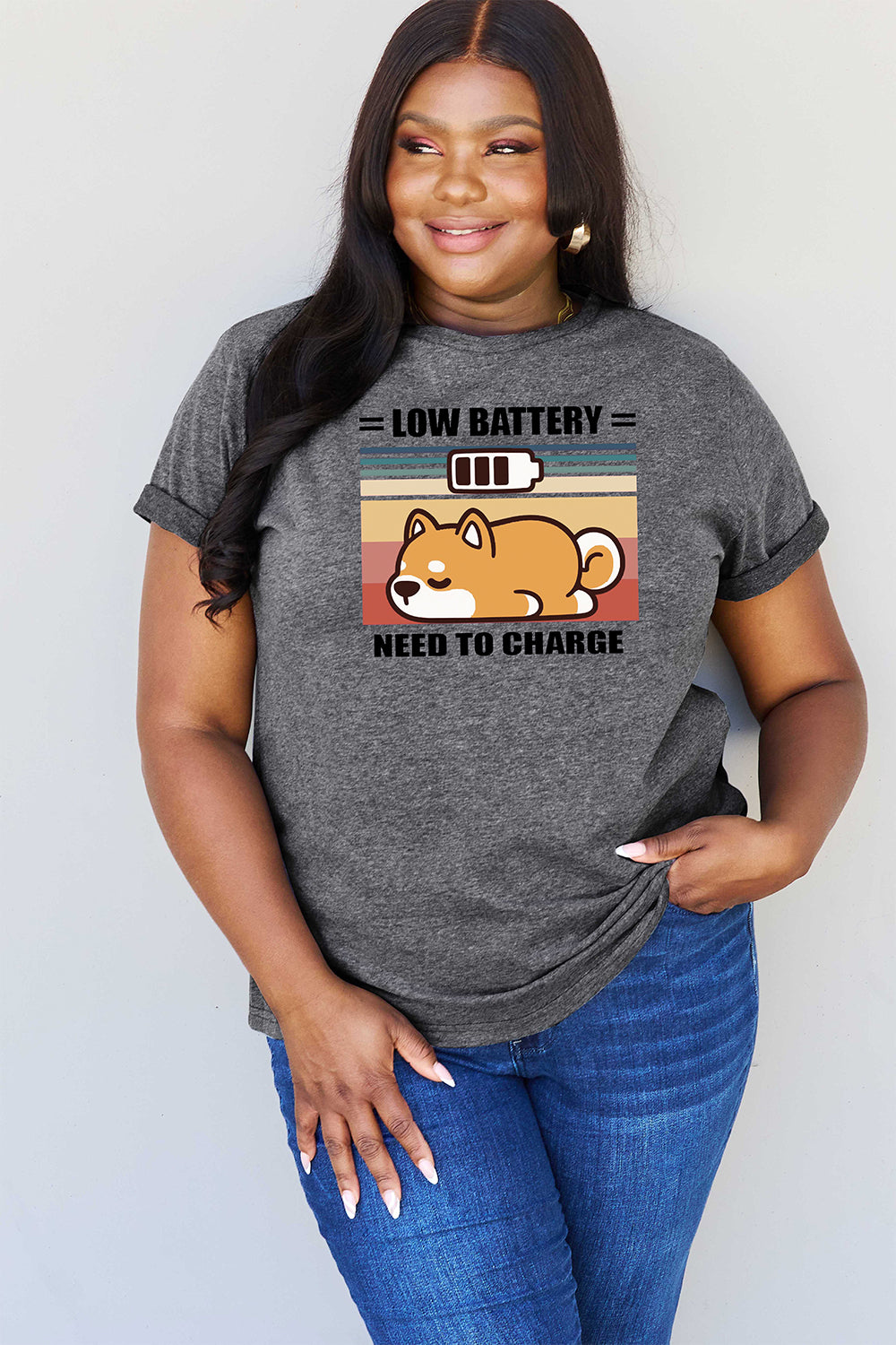 Women's LOW BATTERY NEED TO CHARGE Graphic T-Shirt